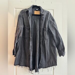 Oversized Black Denim Jacket